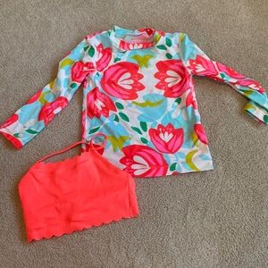 Crewcuts j. Crew swim rash guard and separate top 2T